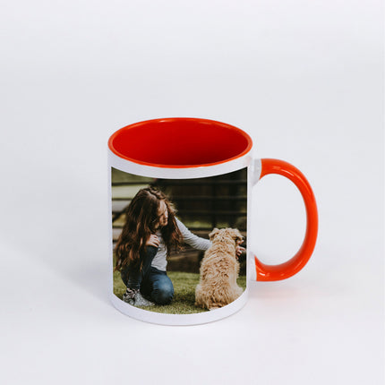 Custom Text Mug Personalized Name Mug Ceramic Mugs with Colored Inside/Handle