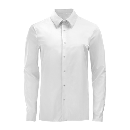 Slim Fit Solid White Spread Collar Mens Dress Shirt