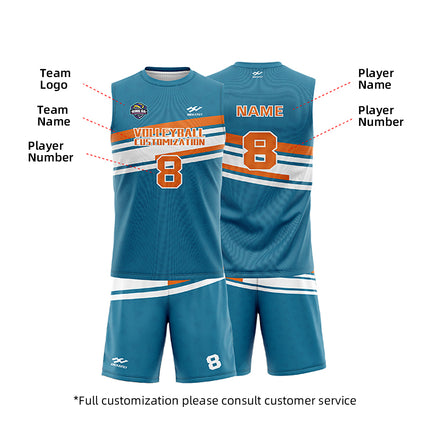 Customized volleyball uniform suit for men and women, quick drying